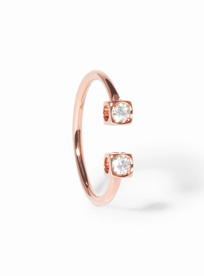 Anillo Dinh Van Le Cube Diamant Oro Rosa