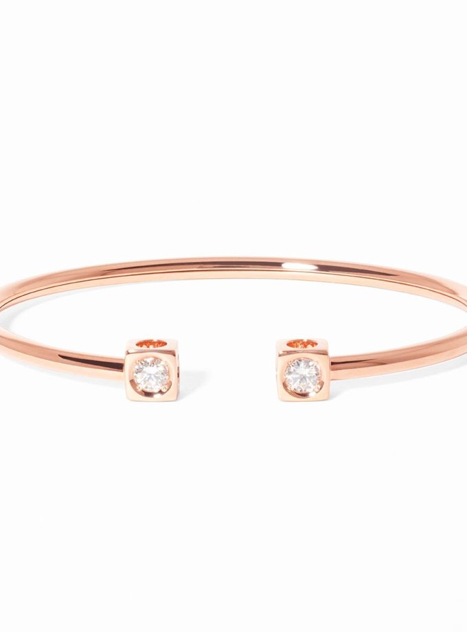 Polsera Dinh Van Le Cube Diamant model gran or rosa i diamants