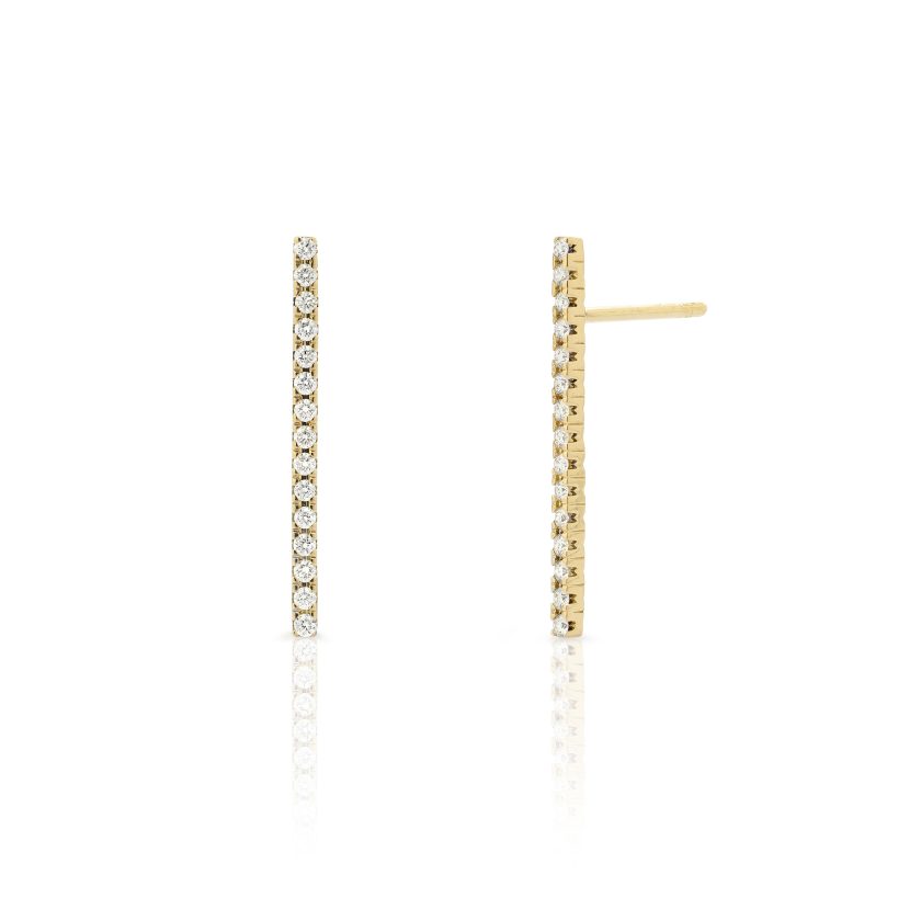 Pendientes con Líneas de Diamantes