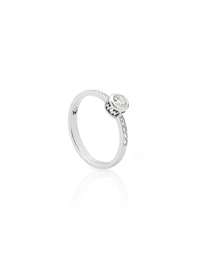 BAGUE ATELIER DE WESSELTON ESSENCE COLLECTION EN OR BLANC AVEC DIAMANTS-001