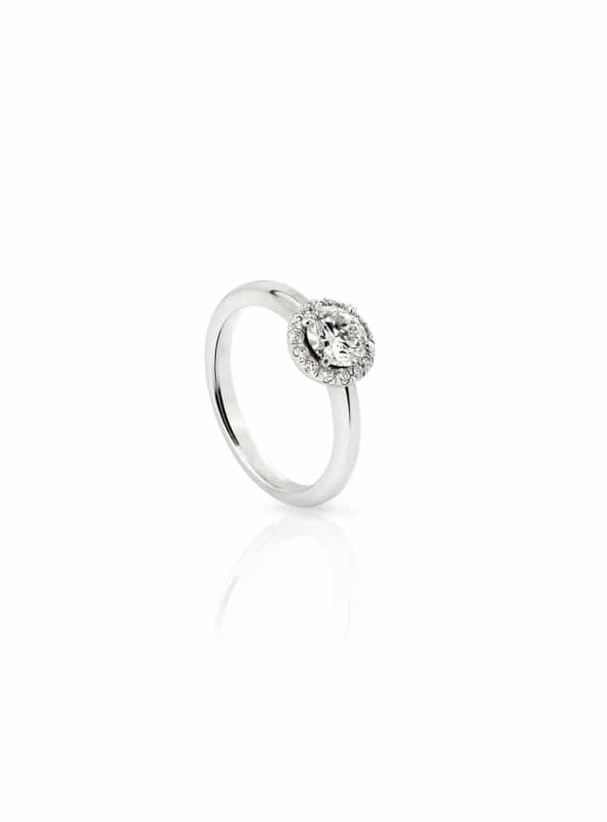 WESSELTON W-ORBIT SOLITAIRE RING  WITH PAVE-001