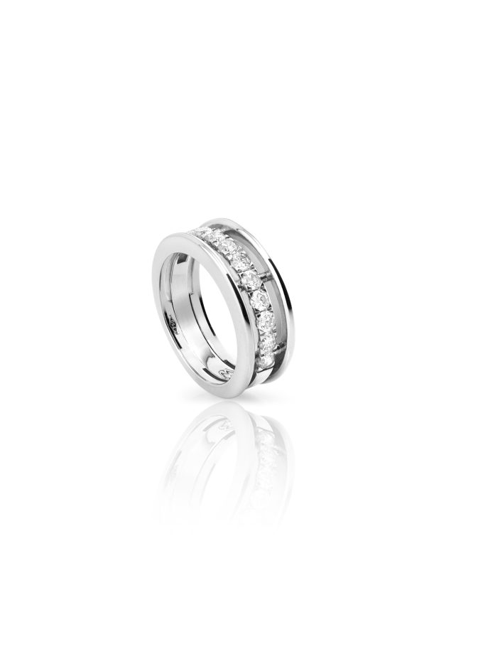 Anillo de diseño con diamantes WESSELTON en oro blanco