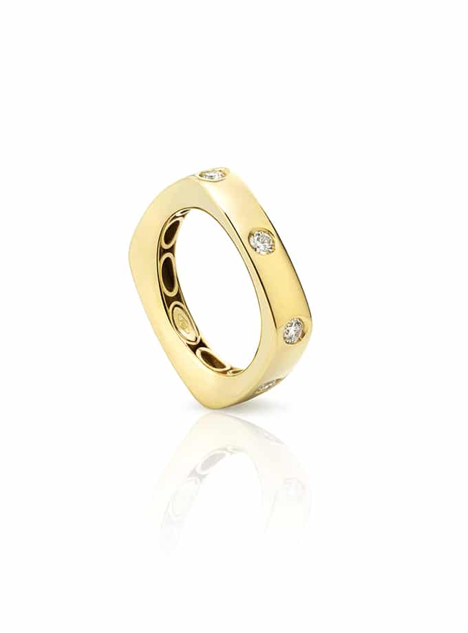 YELLOW GOLD AND DIAMOND TELEVISION RING-001