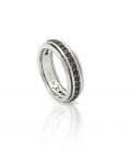 ANILLO ALIANZA ENTERA W-LINES BLACK ORO BLANCO Y DIAMANTES NEGROS