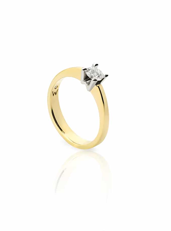 WESSELTON W-SOLITAIRE COLLECTION IN TWO TONED GOLD AND DIAMOND-001