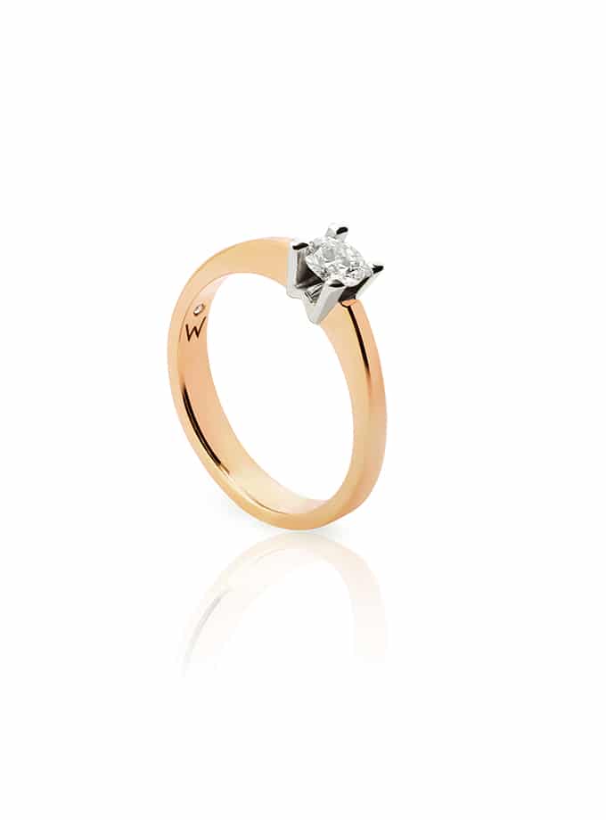 ATELIER DE WESSELTON ESSENCE COLLECTION RING IN WHITE AND ROSE GOLD WITH DIAMONDS-001