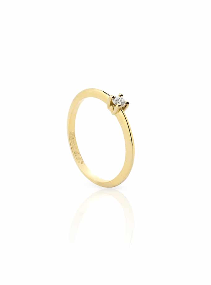 SOLITAIRE BAGUE WESSELTON W COLLECTION OR JAUNE ET DIAMANT-001