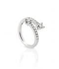 BAGUE À DEUX BRAS EN WESSELTON AVEC PAVÉ COLLECTION  W OR BLANC ET DIAMANT-001