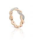 ANILLO MEDIA ALIANZA W-ETERNAL ORO ROSA Y DIAMANTES-001