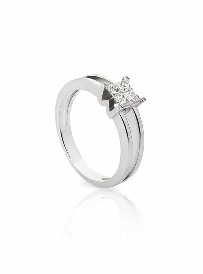 WESSELTON SOLITAIRE COLLECTION W-4YOU OR BLANC ET DIAMANT-001