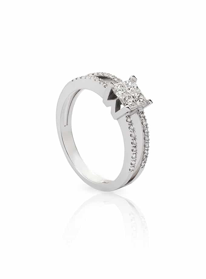 WESSELTON SOLITAIRE COLLECTION W-4YOU OR BLANC ET DIAMANT-001