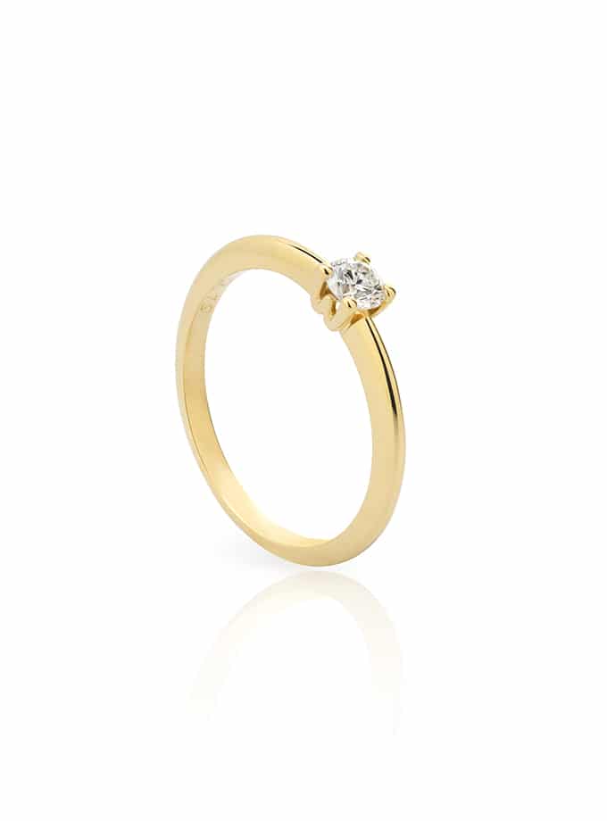 WESSELTON W-SOLITAIRE COLLECTION IN YELLOW GOLD AND DIAMOND-001