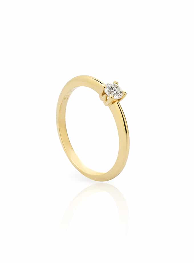 SOLITAIRE BAGUE WESSELTON W COLLECTION OR JAUNE ET DIAMANT-001