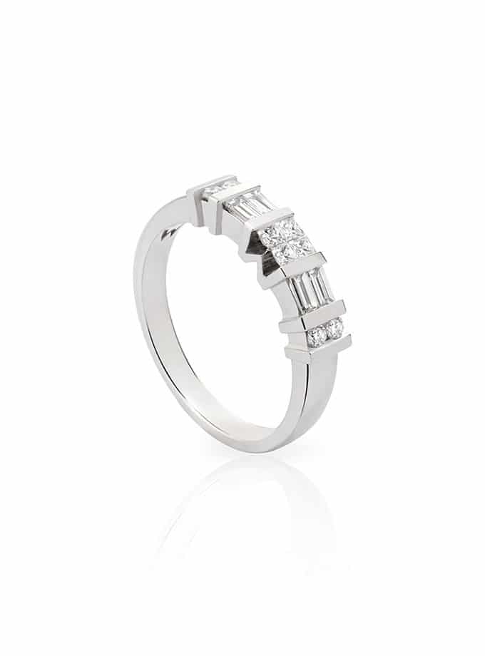 WESSELTON HALF BAND RING W-4YOU WHITE GOLD AND DIAMOND COLLECTION-001