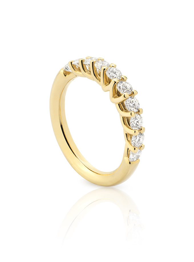 WESSELTON HALF BAND RING - YELLOW GOLD WITH DIAMONDS-001