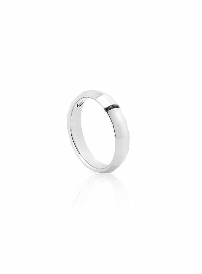 ANELL W-FACETT OR BLANC I DIAMANTS NEGRES-001
