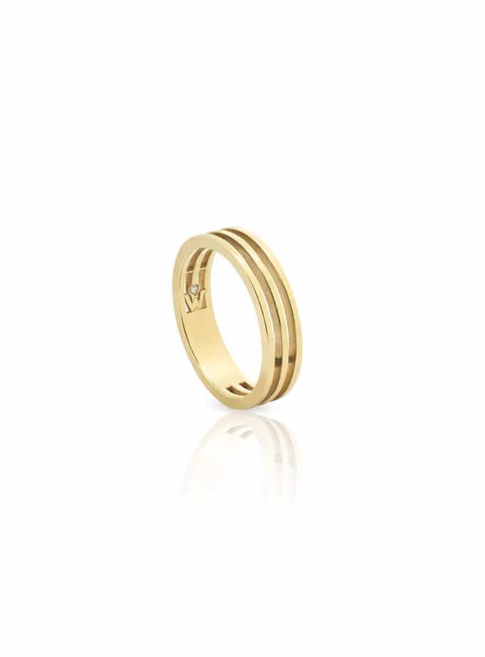 WESSELTON W-LINES RING YELLOW GOLD-001