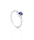 SOLITAIRE BAGUE WESSELTON W COLLECTION OR BLANC, SAPHIR ET DIAMANT-001