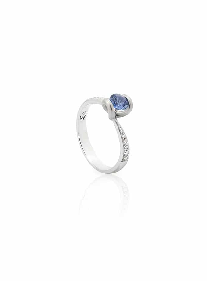 BAGUE - ATELIERW AURIA OR BLANC SAPHIR DIAMANT