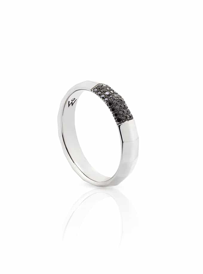 BAGUE ATELIER DE WESSELTON COLLECTION ÀURIA EN OR BLANC AVEC DIAMANT-001