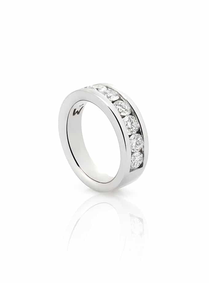 BAGUE ATELIER DE WESSELTON ESSENCE COLLECTION EN OR BLANC AVEC DIAMANTS-001