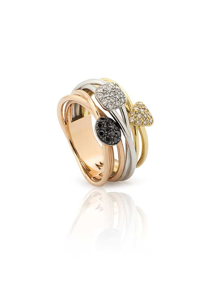 ATELIER DE WESSELTON RING ÀURIA COLLECTION IN WHITE, YELLOW AND ROSE GOLD WITH DIAMONDS-001