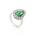 Anillo con esmeralda colombiana y diamantes