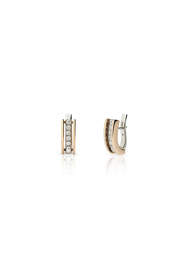 ATELIER DE WESSELTON ÀURIA COLLECTION EARRINGS IN WHITE AND ROSE GOLD WITH DIAMONDS-001