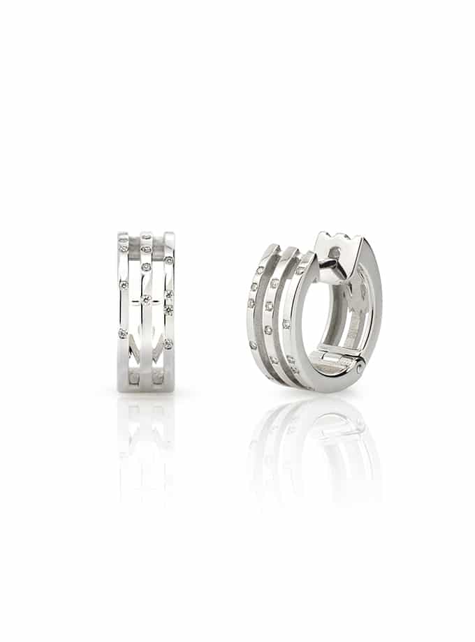 ATELIER DE WESSELTON ÀURIA COLLECTION CREOLE EARRINGS IN WHITE GOLD WITH DIAMONDS-001