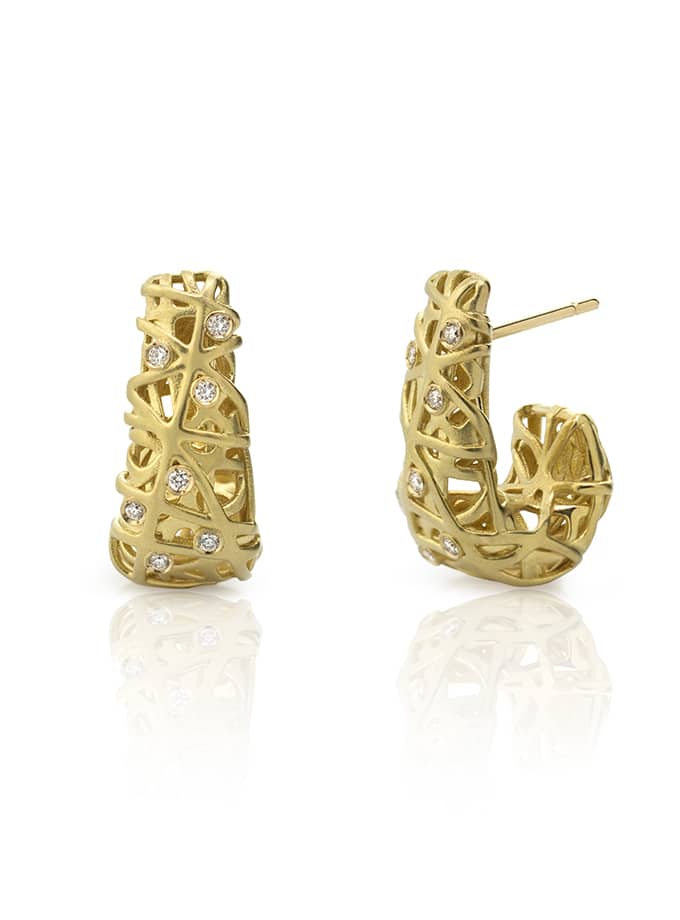 ATELIER DE WESSELTON GEA COLLECTION EARRINGS IN YELLOW GOLD AND DIAMOND-001