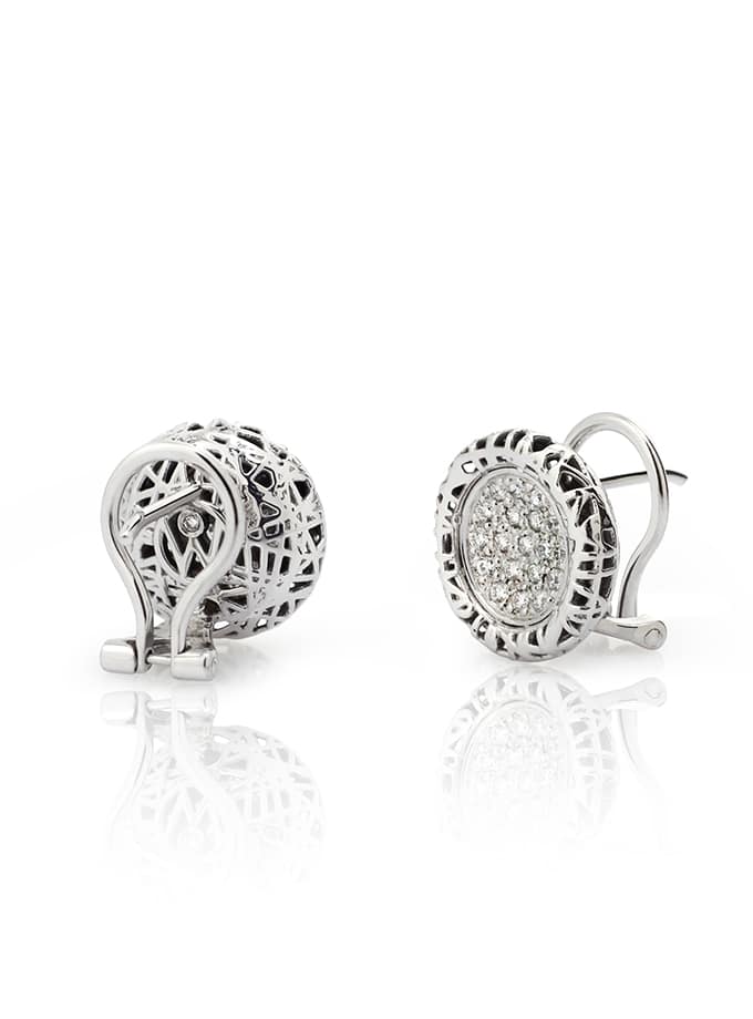 PENDIENTES - ATELIERW GEA ORO BLANCO DIAMANTES