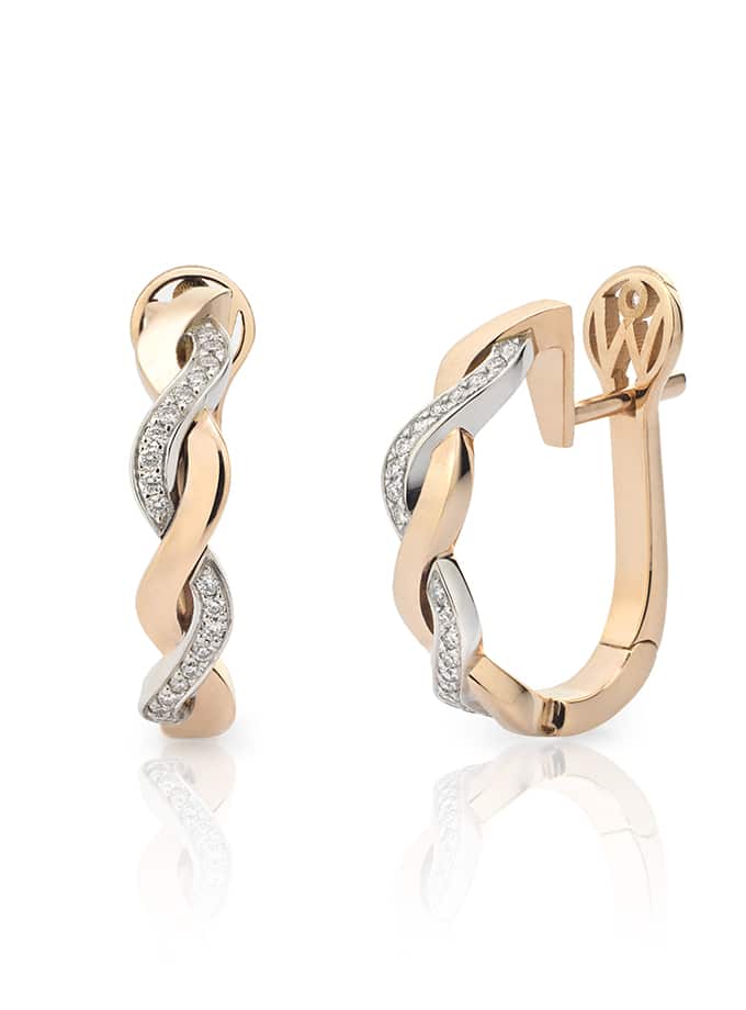 ATELIER DE WESSELTON GEA COLLECTION EARRINGS IN ROSE GOLD AND DIAMONDS-001