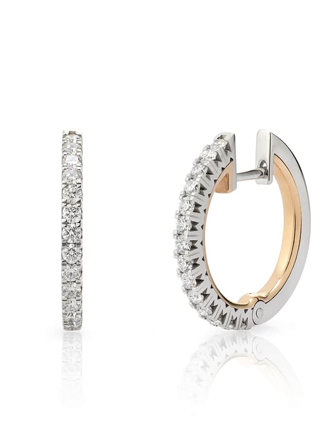 ATELIER DE WESSELTON ESSENCE COLLECTION CREOLE EARRINGS IN WHITE AND ROSE GOLD WITH DIAMONDS-001