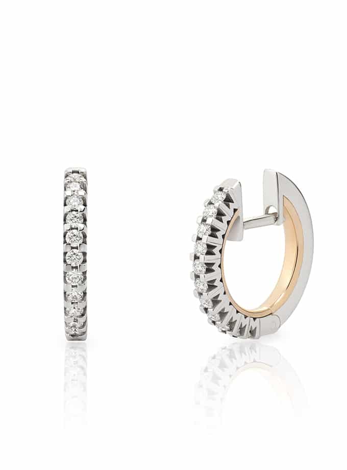 ATELIER DE WESSELTON ESSENCE COLLECTION CREOLE EARRINGS IN WHITE AND ROSE GOLD WITH DIAMONDS-001