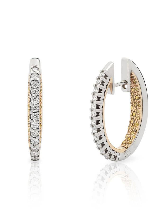 ATELIER DE WESSELTON ESSENCE COLLECTION CREOLE EARRINGS IN WHITE AND ROSE GOLD WITH DIAMONDS-001