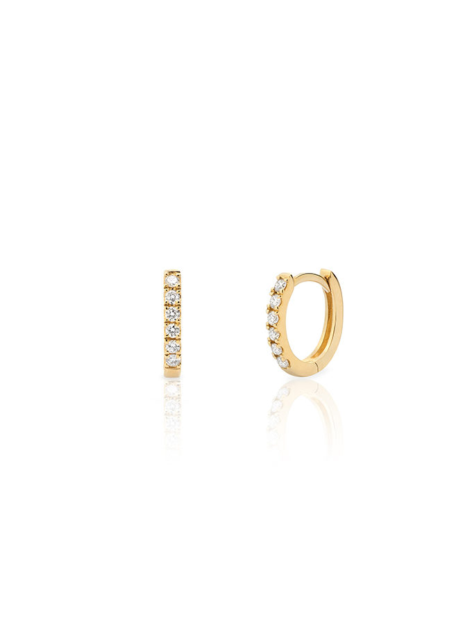 WESSELTON SELECTION CREOLE EARRINGS IN YELLOW GOLD WITH DIAMONDS-001