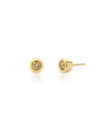 ATELIER DE WESSELTON ESSENCE COLLECTION EARRINGS YELLOW GOLD AND BROWN DIAMONDS-001