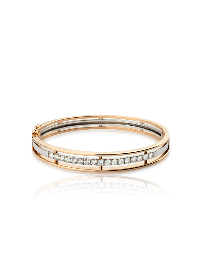 ATELIER DE WESSELTON ÀURIA COLLECTION BRACELET IN ROSE AND WHITE GOLD WITH DIAMONDS-001