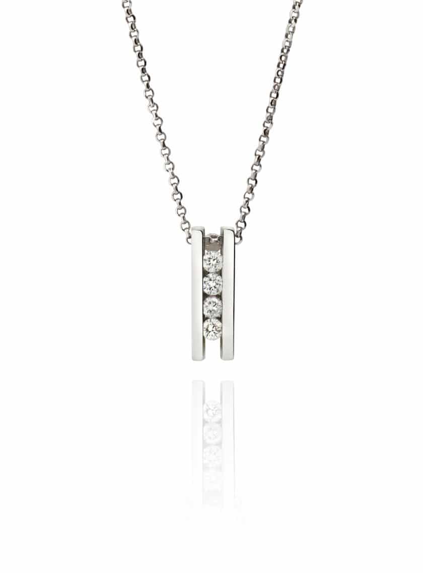 PENDENTIF ATELIER DE WESSELTON AURIA COLLECTION EN OR BLANC ET DIAMANT-001