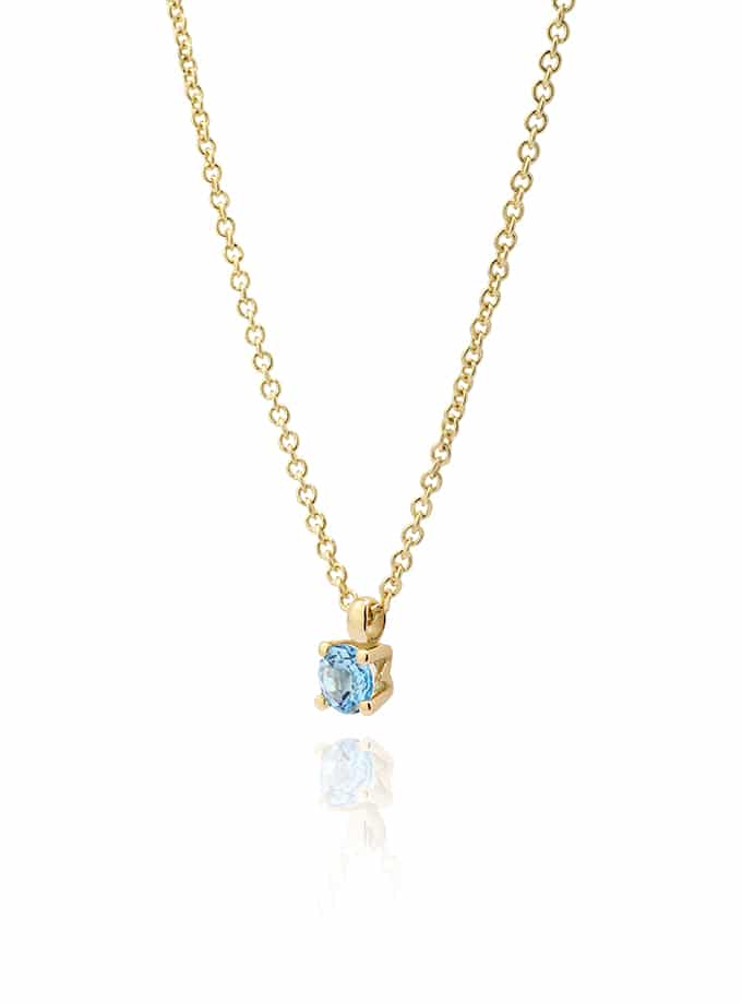 ATELIER DE WESSELTON ESSENCE COLLECTION PENDANT IN YELLOW GOLD AND BLUE TOPAZ-001