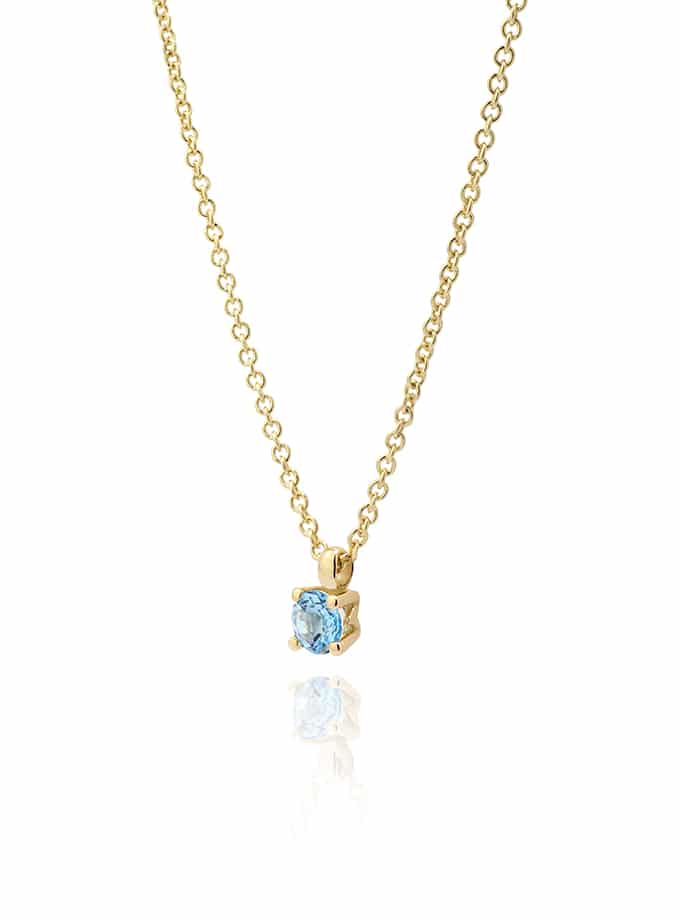 PENDENTIF ATELIER DE WESSELTON ESSENCE COLLECTION EN OR JAUNE ET TOPAZ BLEU-001