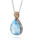 PENDANT - ATELIERW GEA WHITE ROSE GOLD BLUE TOPAZ DIAMONDS