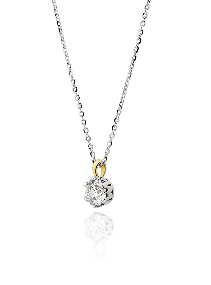 PENDENTIF ATELIER DE WESSELTON ESSENCE COLLECTION EN OR BLANC, JAUNE ET DIAMANT-001