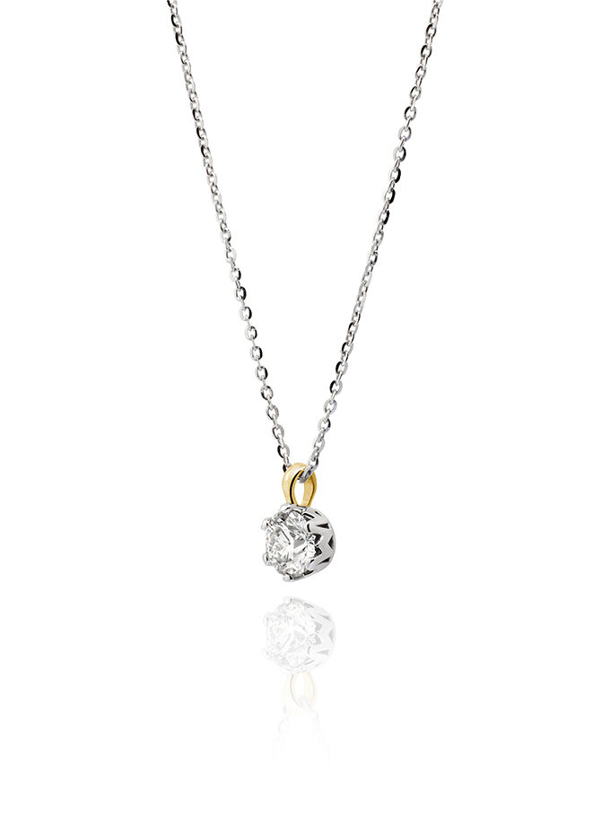 PENDENTIF ATELIER DE WESSELTON ESSENCE COLLECTION EN OR BLANC, JAUNE ET DIAMANT-001