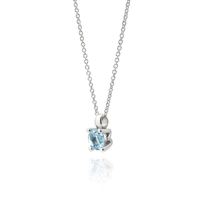ATELIER DE WESSELTON ESSENCE COLLECTION PENDANT IN WHITE GOLD AND AQUAMARINE-001