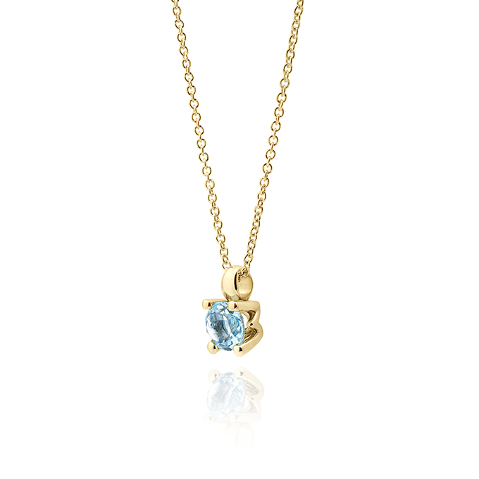 ATELIER DE WESSELTON ESSENCE COLLECTION PENDANT IN YELLOW GOLD AND BLUE TOPAÇ-001