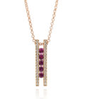 PENDENTIF ATELIER DE WESSELTON ESSENCE COLLECTION EN OR ROSE AVEC TOURMALINE ROSE ET DIAMANT-001