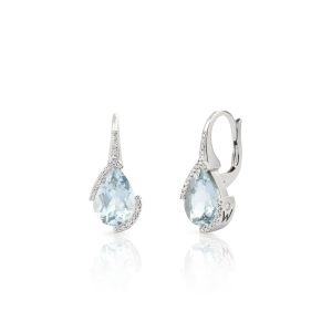 Pendientes de aguamarina con diamantes
