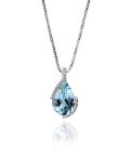 PENJOLL ATELIER WESSELTON COL·LECCIÓ GEA EN OR BLANC, AIGUAMARINA I DIAMANTS, Colgante Aguamarina en Oro Blanco y Diamantes