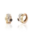 Boucles d'oreilles diamants tricolores